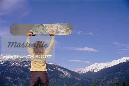Woman with Snowboard