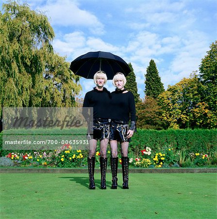 Portrait of Twins in Park