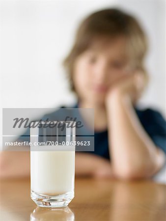 Glass of Milk, Boy in Background