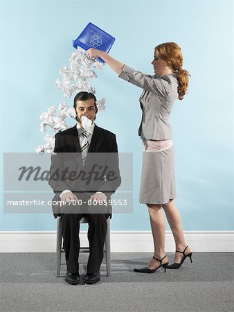 Business People with Recycle Box