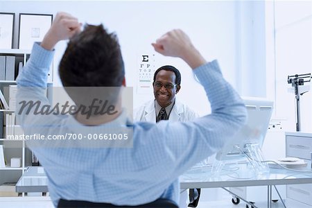 Patient Cheering in Doctor's Office