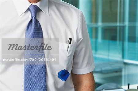 Close-up of Businessman with Ink Spot on Shirt