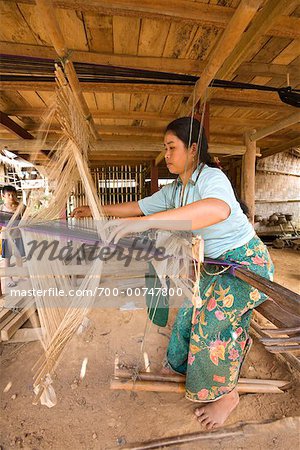 Woman Weaving, Laos