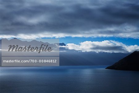 Sunrise Over Remarkable Mountains and Lake Wakatipu, Queenstown, New Zealand