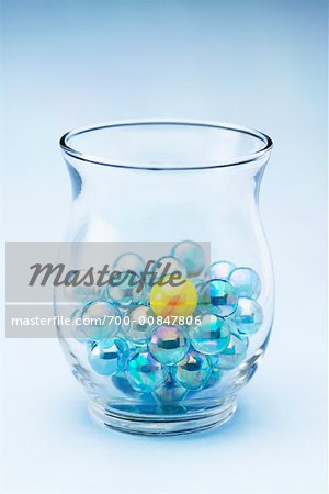 Marbles and Glass Vase