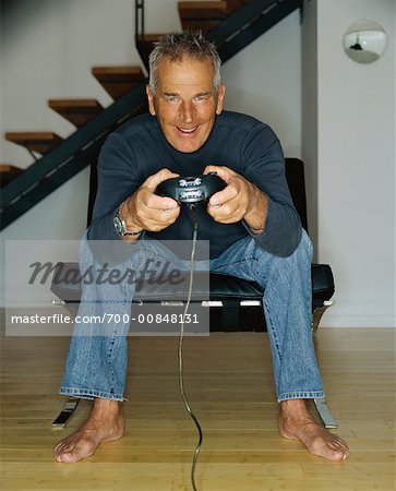 Man Playing Video Game