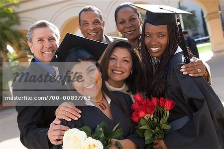 Portrait of Graduates with Families