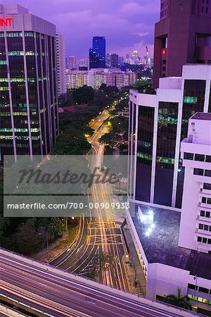 City Artery at Dusk, Rajah Expressway and Cantonment Road, Singapore