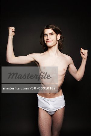 Man Flexing Muscles