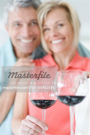 Couple with Glasses of Wine