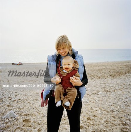 Mother and Son at the Beach, Cassis, Bouches du Rhone, France