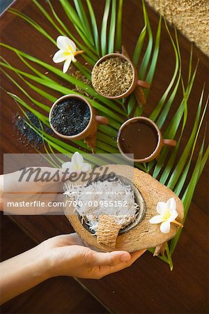 Ingredients for Coconut Body Scrub, Oberoi Hotel Spa, Mauritius
