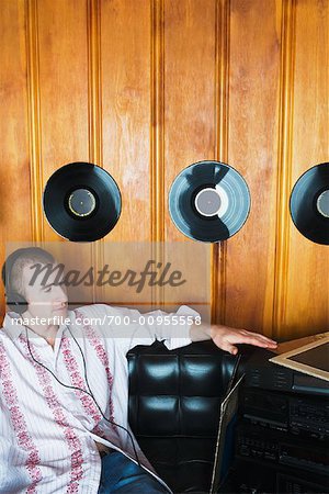 Man Listening to Music