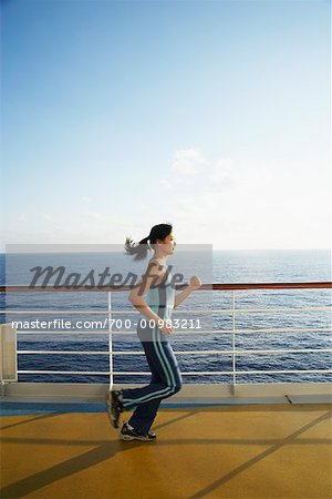 Woman Jogging on Cruise Ship