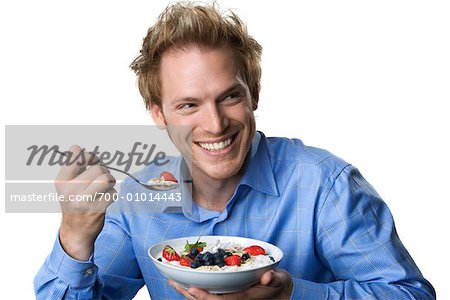 Man Eating Cereal