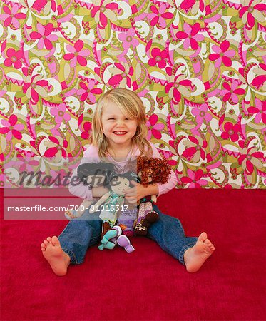 Portrait of Girl With Dolls