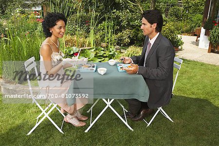 Couple Having Dinner Outdoors