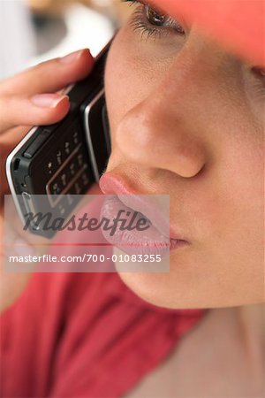 Close-up of Woman Using Cellular Phone