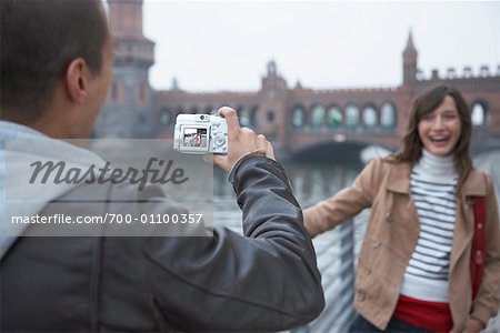 Man Taking Photo of Woman, Berlin, Germany