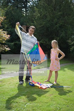 Father and Daughter with Kite