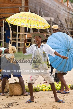Boy with Umbrella at Village Market, Maroantsetra, Madagascar