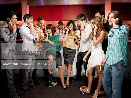 Smartphone Obsession At Night Club Party Stock Photo, Picture and Royalty  Free Image. Image 78105137.