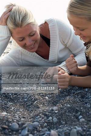 Mother and Daughter at Beach