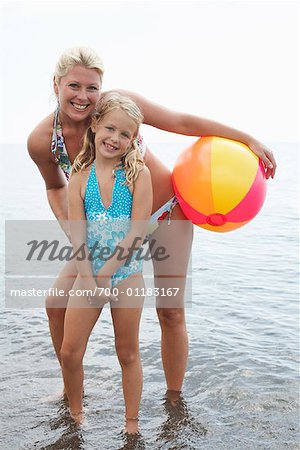 Mother and Daughter at Beach