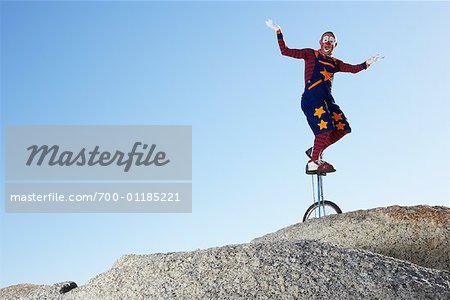 Clown Riding Unicycle