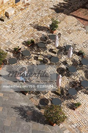 Patio in Town Square, Montepulciano, Tuscany, Italy