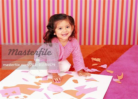 Little Girl Doing Crafts