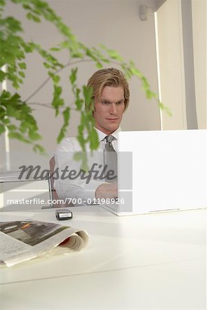 Businessman Using Laptop Computer