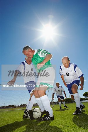 Senior Men Playing Soccer