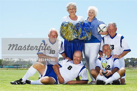 old people playing football
