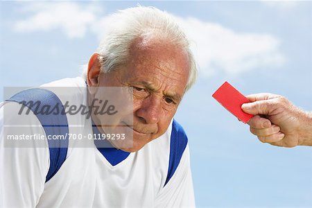 Soccer Player Receiving Red Card