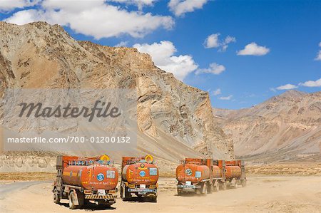 Trucks, Sarchu Serai, Ladakh, India