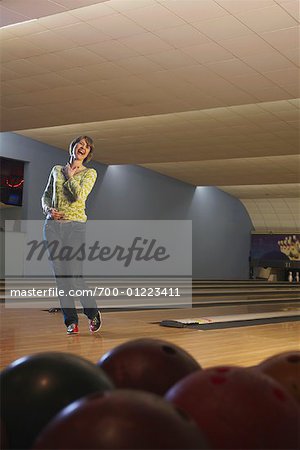 Woman at Bowling Alley