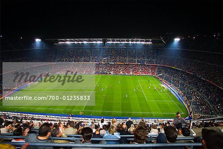 Crowd Watching Soccer Game, Nou Camp Stadium, Barcelona, Spain