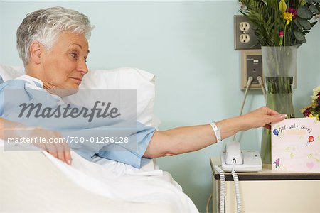 Woman in Hospital Bed