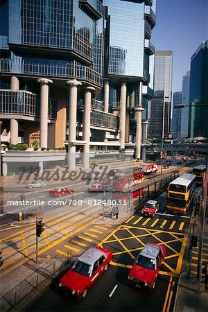 Traffic on Queensway Road, Hong Kong, China