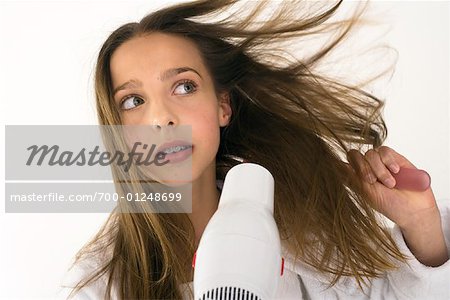 Girl Drying Hair