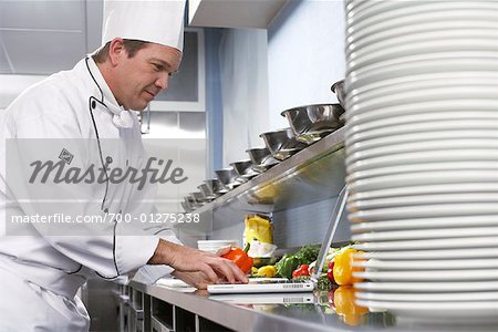 Chef Using Laptop