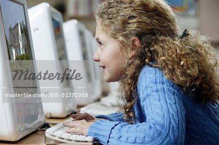 Girl Using Computer