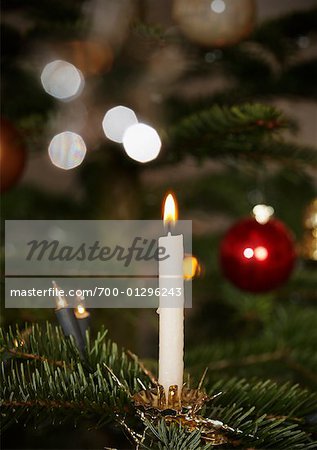 Candle on Christmas Tree