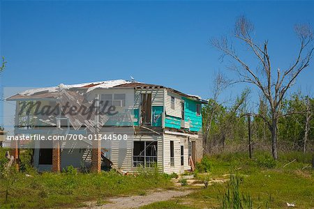 Home Damaged by Hurricane Katrina, Port Sulphur, Louisiana, USA