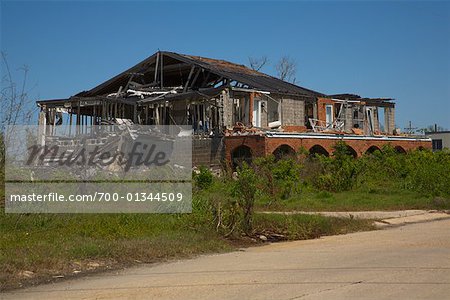 Home Damaged by Hurricane Katrina, Port Sulphur, Louisiana, USA