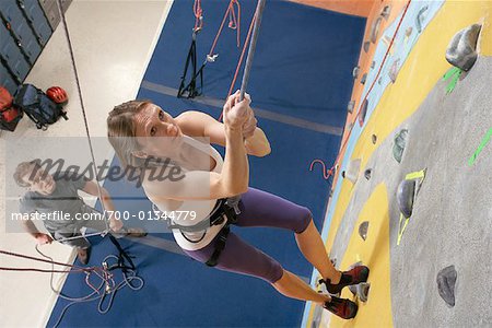 People in Climbing Gym