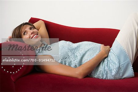 Pregnant Woman on Couch