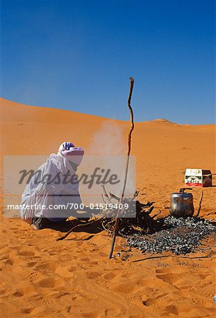 Person Making Bread, Akakus, Fezzan, Libya