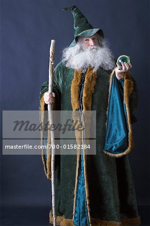 wizard holding crystal ball